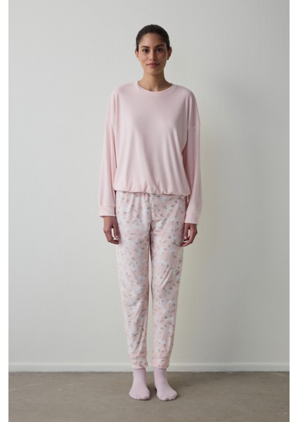 Açık Pembe Ellie Bisiklet Yaka Pijama Üstü fiyatları