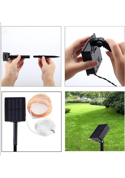 Solar Güneş Enerjili Peri LED 7 Metre 50 LED -8 Fonksiyonlu Sarı fiyatları