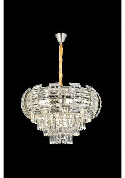 Billur Krom 50 cm Kristal Taşlı Modern Avize – Salon ve Oturma Odası modelleri