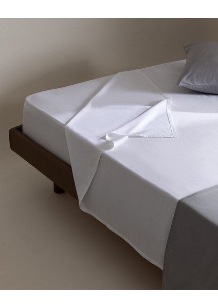 Sibyla King Size %100 Pamuk Düz Saten Çarşaf - Beyaz modelleri