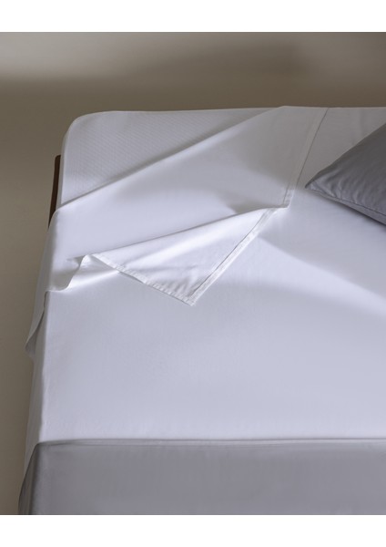 Sibyla King Size %100 Pamuk Düz Saten Çarşaf - Beyaz fırsatları