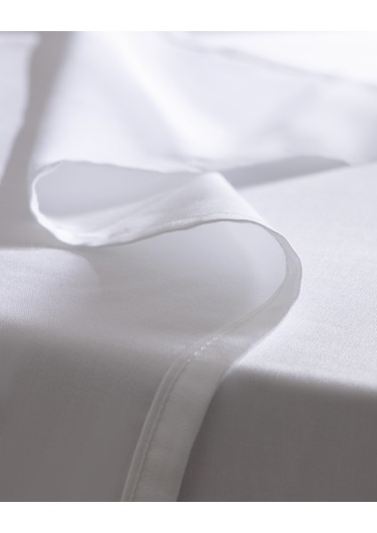 Sibyla King Size %100 Pamuk Düz Saten Çarşaf - Beyaz