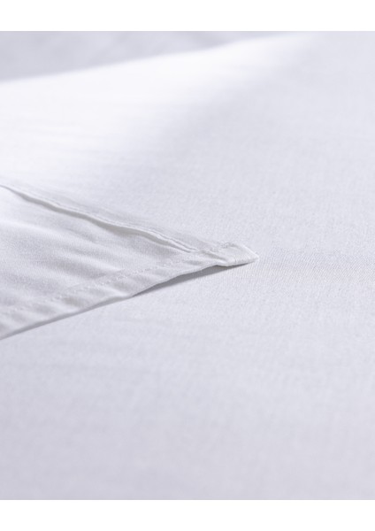 Sibyla King Size %100 Pamuk Düz Saten Çarşaf - Beyaz