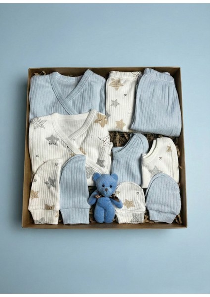 10 Parça Yeni Doğan Hastane Çıkışı & Hoş Geldin Bebek Seti (Hediye Kutulu & Ayıcıklı) – Babyshower