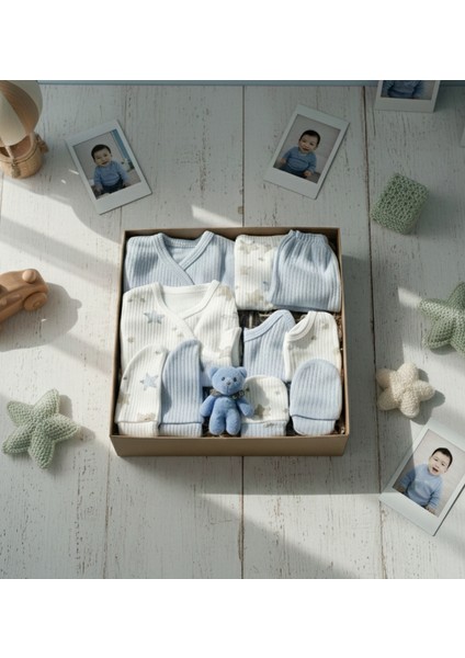 10 Parça Yeni Doğan Hastane Çıkışı & Hoş Geldin Bebek Seti (Hediye Kutulu & Ayıcıklı) – Babyshower indirimleri