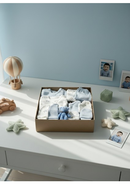 10 Parça Yeni Doğan Hastane Çıkışı & Hoş Geldin Bebek Seti (Hediye Kutulu & Ayıcıklı) – Babyshower