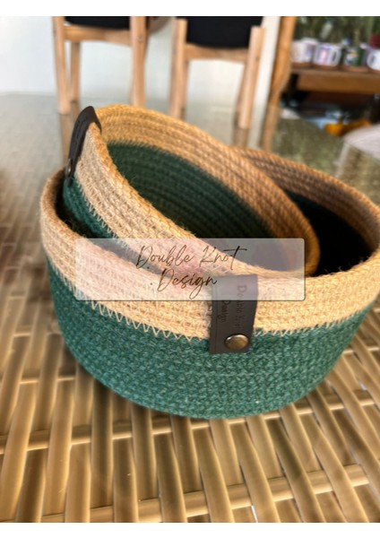 2li Organizer Tress Çok Amaçlı Düzenleyici Sepet Hasır Jüt Hediyelik