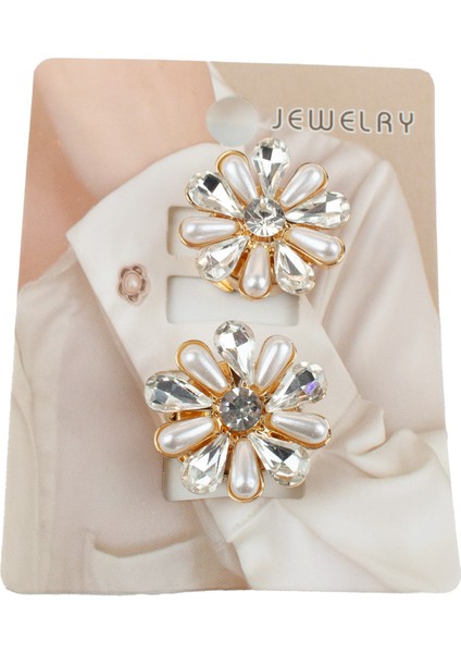 Taş Süslemeli Klips Mekanizmalı Kol Düğmesi fiyatları