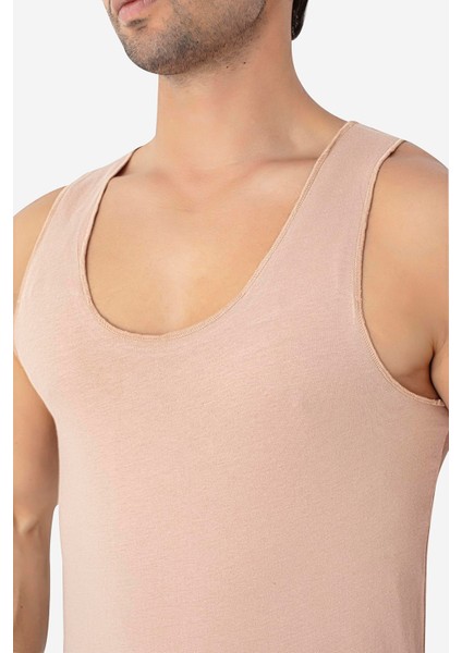 Erkek Görünmez Ten Rengi Atlet %100 Pamuklu