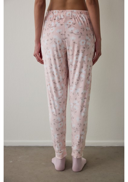 Açık Pembe Ellie Çiçekli Pijama Altı fiyatları