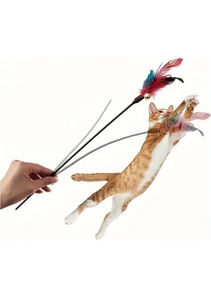 Kedi ve Köpek için Tüylü ve Zilli Oyuncak Değnek
