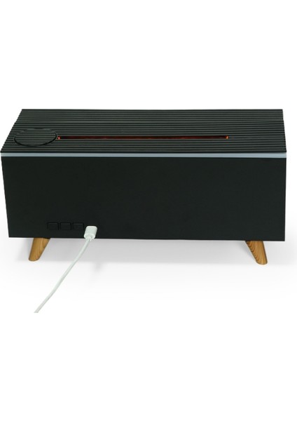 Alev Efektli Şömine Aromaterapi Difüzörü | 4’ü 1 Arada Nemlendirici | 150 ml Serin Buhar | LED Işık indirimleri