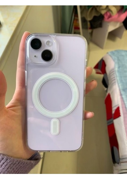 iPhone 15 Magsafe Şeffaf Mika Sararmaz Sert Kılıf