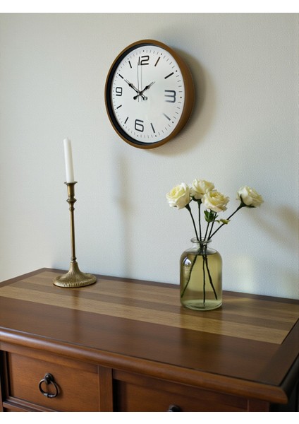 36 cm Dekoratif Kahverengi Duvar Saati fırsatları