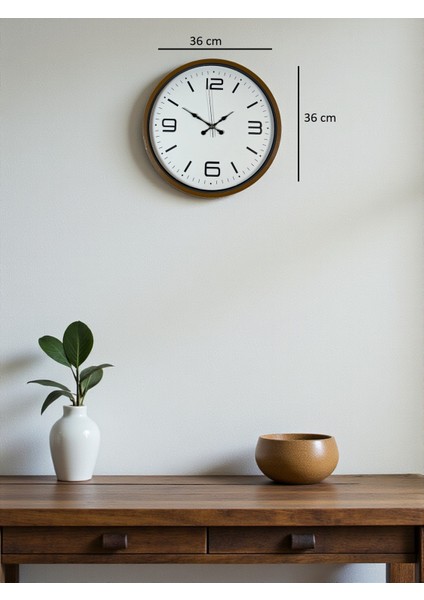 36 cm Dekoratif Kahverengi Duvar Saati indirimleri