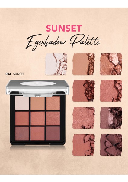 Kremsi Dokulu & Mat Bitişli/ışıltılı 9'lu Kompakt Göz Farı Paleti fırsatları