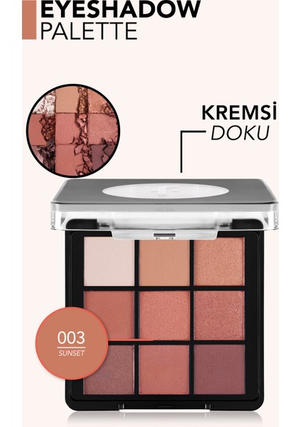 Kremsi Dokulu & Mat Bitişli/ışıltılı 9'lu Kompakt Göz Farı Paleti indirimleri