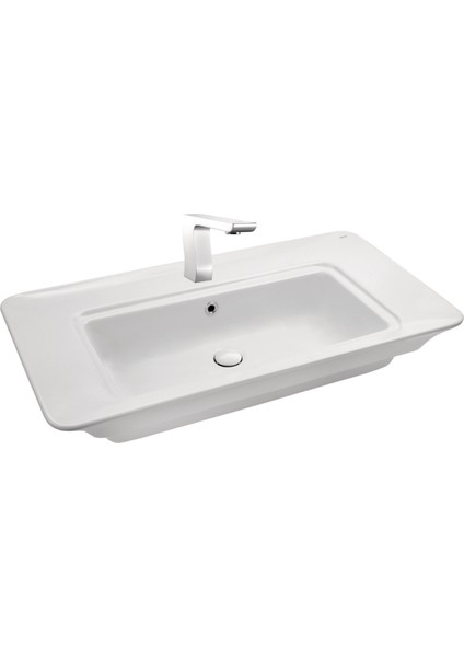 Vitrifiye Zeus 90 cm Seramik Beyaz Lavabo