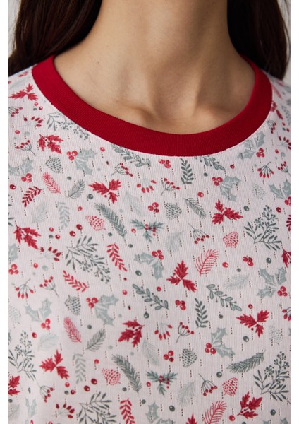 Açık Pembe Merry Season Bisiklet Yaka Uzun Kollu Termal Etkisi Pijama Takımı fırsatları