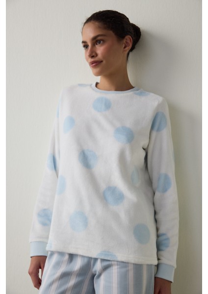 Gardenya Magic Puantiyeli Bisiklet Yaka Pijama Üstü