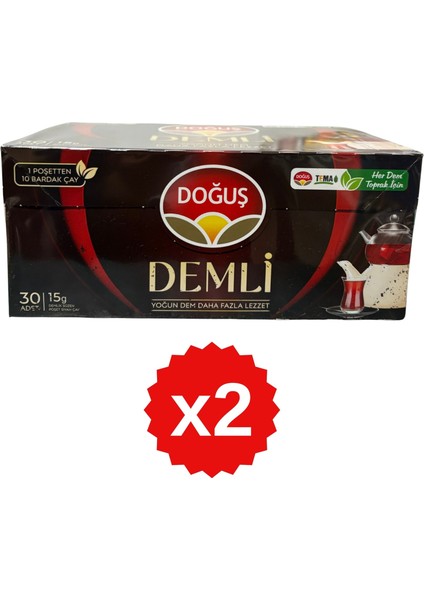 Demli Yoğun Lezzet Demlik Poşet Çay 30LU x 2 Adet
