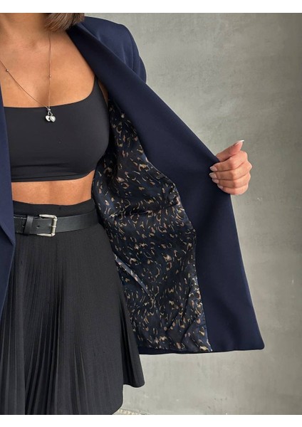 Leopar Astarlı Blazer Ceket modelleri