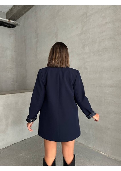 Leopar Astarlı Blazer Ceket