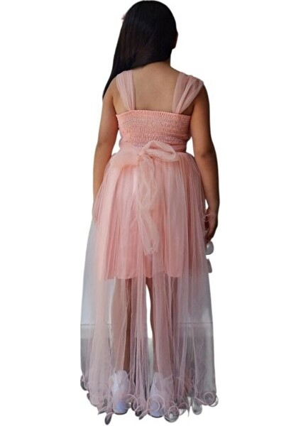 Kemer Tokalı Kuyruklu Kız Çocuk Abiye Elbise 5-10 Yaş fırsatları