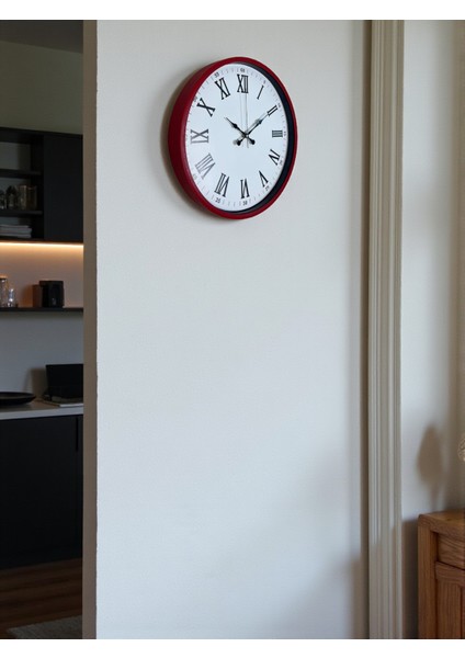 36 cm Dekoratif Kırmızı Duvar Saati modelleri