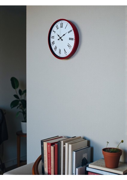 36 cm Dekoratif Kırmızı Duvar Saati fırsatları