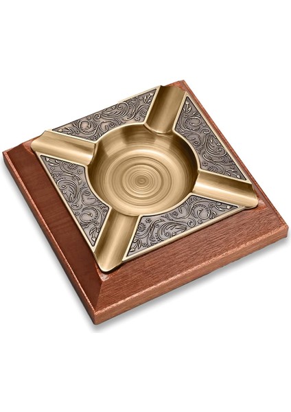 Cigarloong Damascus Ahşap Puro Küllüğü Bronze 4lü