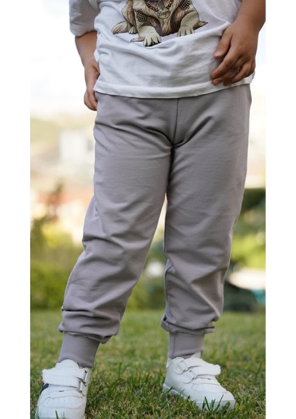 Erkek/kız Çocuk Iki Iplik Diz Yapmaz Manşetli Eşofman Altı/jogger