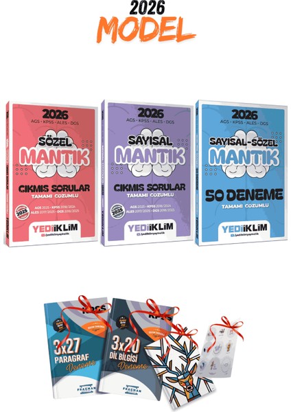 2026 Tüm Sınavlar Yediiklim Yayınları Sözel Mantık - Sayısal Mantık Çıkmış Sorular ve 50 Deneme Seti