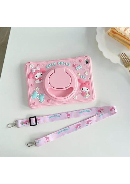 Apple iPad 8.nesil 10.2 Inç A2270 A2429 Uyumlu Cute Dolls Askılı Standlı Tablet Kılıfı+Tablet Kalemi fırsatları
