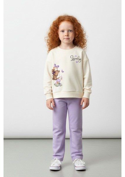Kız Çocuk Kışlık 2 - 5 Yaş Lovely Baskılı Içi Polarlı Yumuşak Takım - 5264001