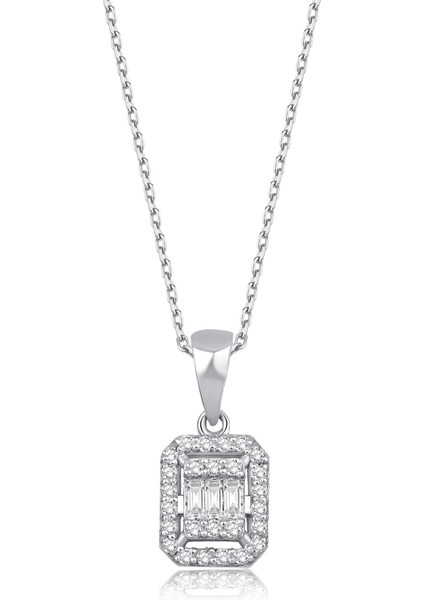 0,21 Karat Baget Pırlanta Kolye