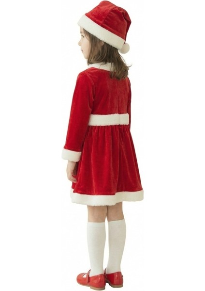 Kadife Kumaş Fiyonklu Noel Anne Kostümü modelleri