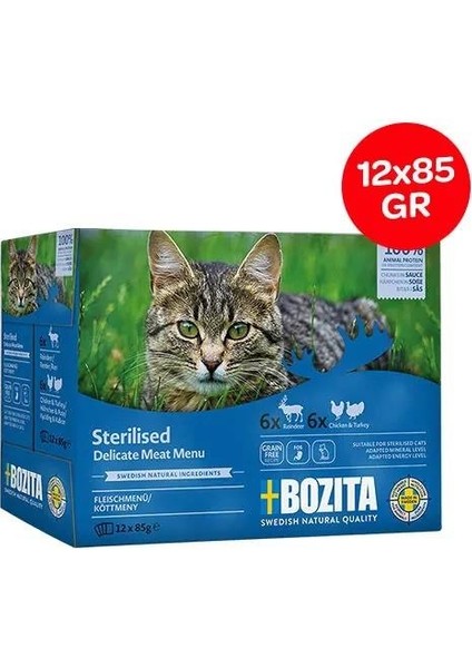 Kısırlaştırılmış Sos Içinde Yaş Kedi Maması Multibox 12X85 gr