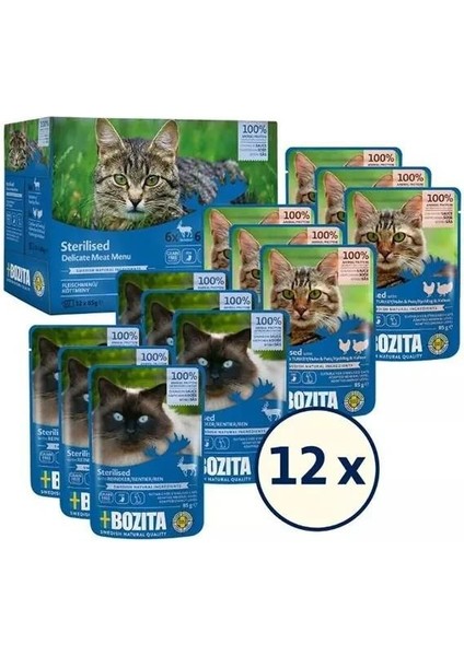 Kısırlaştırılmış Sos Içinde Yaş Kedi Maması Multibox 12X85 gr fiyatları