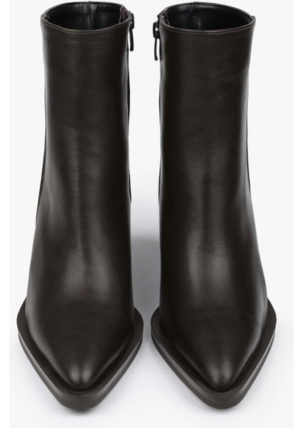 Kadın Mirea Kahve Cilt Kovboy Topuklu Bot modelleri