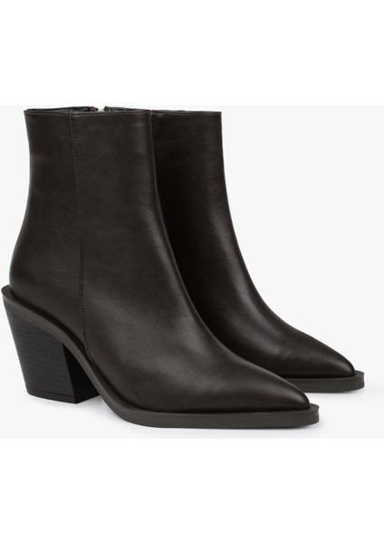 Kadın Mirea Kahve Cilt Kovboy Topuklu Bot fırsatları