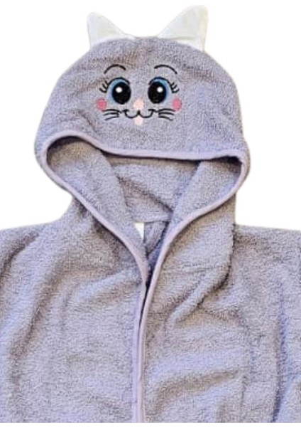 Tavşan Kulaklı Kız Erkek Çocuk Bornozu Lupi Lila fırsatları