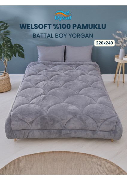 Welsoft Akfil Midye Desen Battal Boy Yorgan