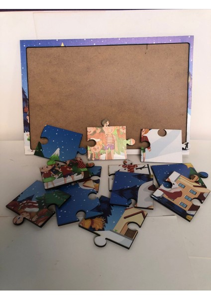 12 Parçalı Yılbaşı Temalı Puzzle – Ahşap Yapboz – Eğitici ve Dayanıklı Çocuk Oyuncağı modelleri