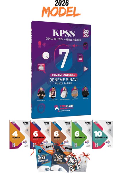 2026 Kpss Gygk Yediiklim Yayınları Atölye Serisi 7li Fasikül Deneme ve 7li Branş Deneme Seti