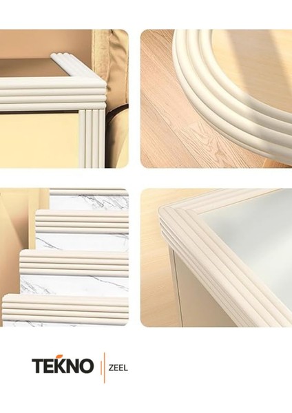 Krem Renk Geniş Kenar ve 4 Adet Köşe Koruyucu 2 Metre Bebek Çocuk Masa Kenar Koruyucu fiyatları