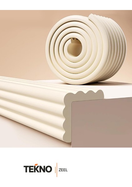 Krem Renk Geniş Kenar ve 4 Adet Köşe Koruyucu 2 Metre Bebek Çocuk Masa Kenar Koruyucu modelleri