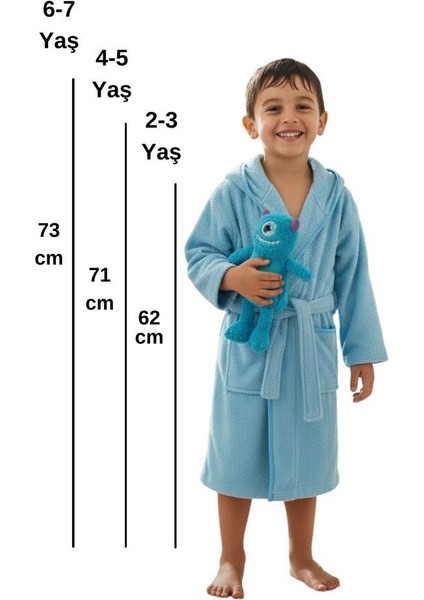 Tavşan Kulaklı Kız Erkek Çocuk Bornozu Lupi Mavi modelleri