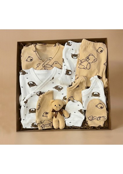10 Parça Yeni Doğan Hastane Çıkışı & Hoş Geldin Bebek Seti (Hediye Kutulu & Ayıcıklı) – Babyshower