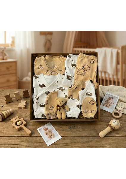 10 Parça Yeni Doğan Hastane Çıkışı & Hoş Geldin Bebek Seti (Hediye Kutulu & Ayıcıklı) – Babyshower indirimleri